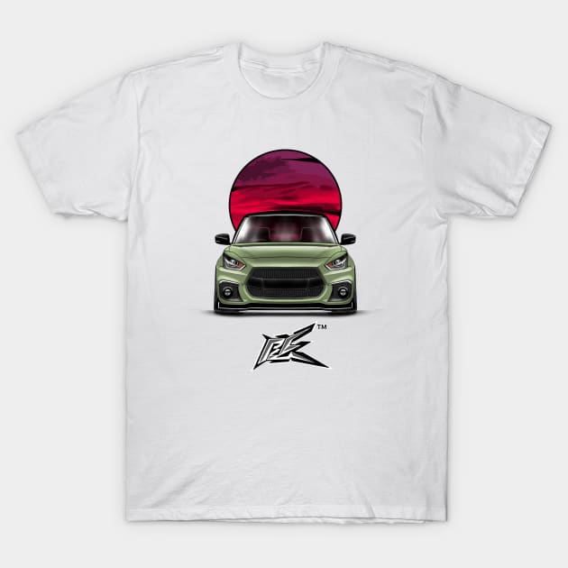 maruti suzuki swift pale green T-Shirt by naquash